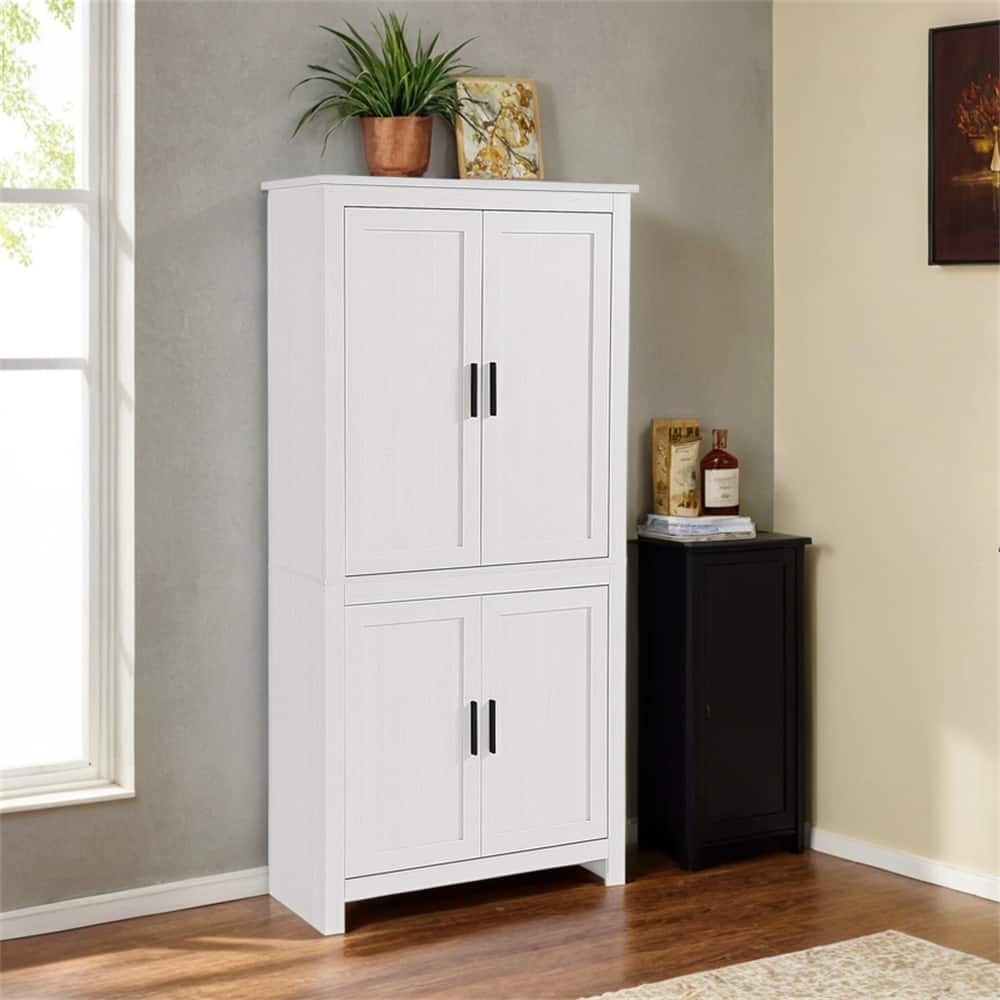 64" 4-Door Kitchen Pantry,Freestanding Storage Cabinet