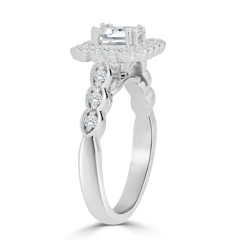 Auriya 14k Gold 1 1/2ctw Vintage Princess-cut Halo Diamond Engagement Ring (H-I, I1-I2)