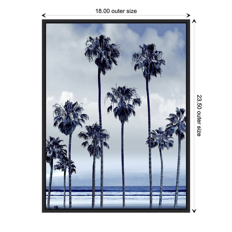 Beach Palms Indigo II by Devon Davis Framed Canvas Art