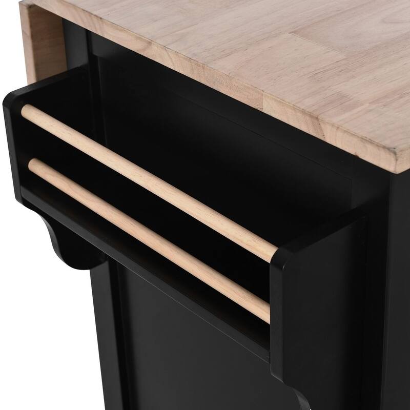Kitchen Island Cart with Wheels Drop-Leaf Countertop