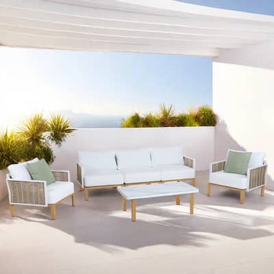 Manhattan Comfort Vine Modern 4-Piece Patio Conversation Set
