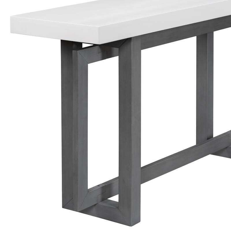 59.1 in. W Contemporary Console Table with Wood Top