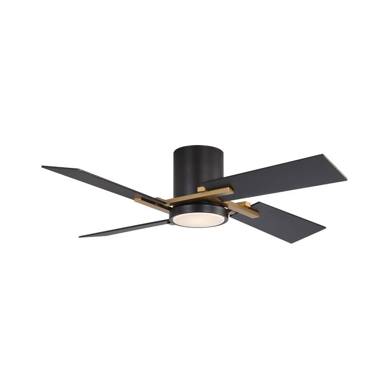 48Inch 4 Two-color Fan Blades Dc Motor Indoor Ceiling Fan With Light Kit And Remote