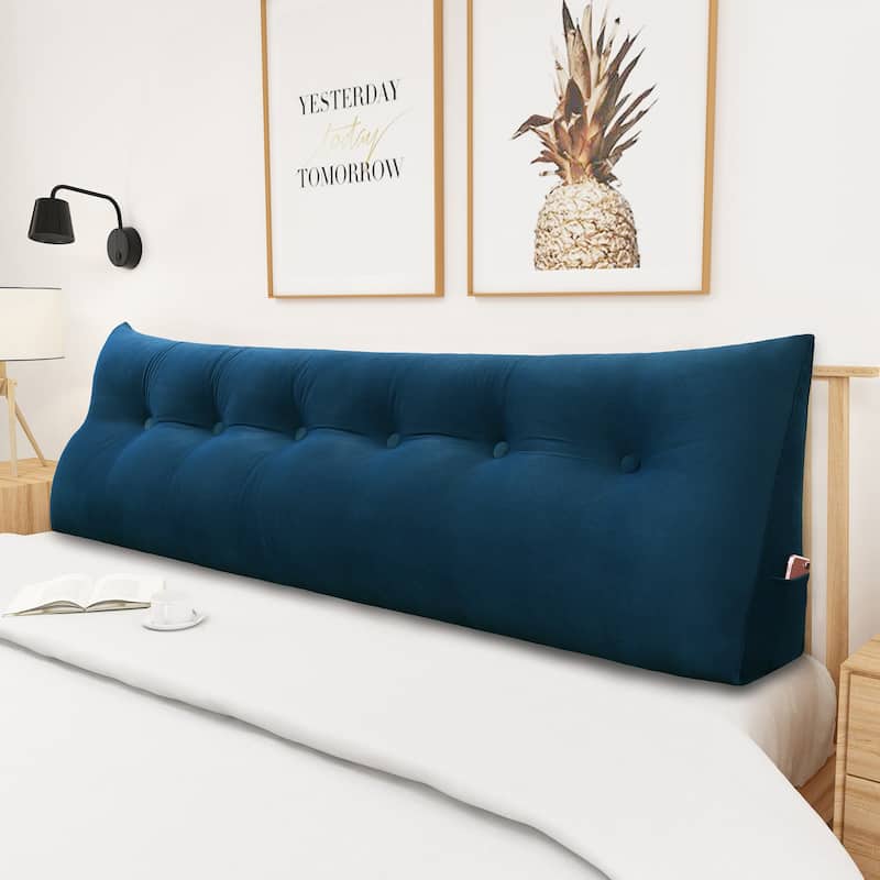WOWMAX Bed Rest Wedge Bolster Headboard Back Support Pillow Velvet