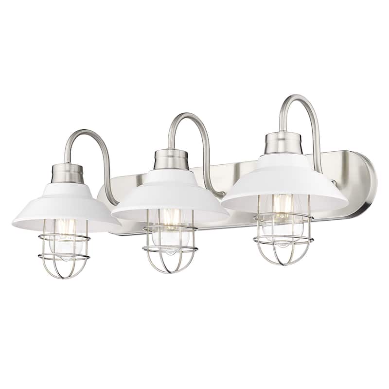 Lana 3 Light Bath Vanity - Pewter with Matte White