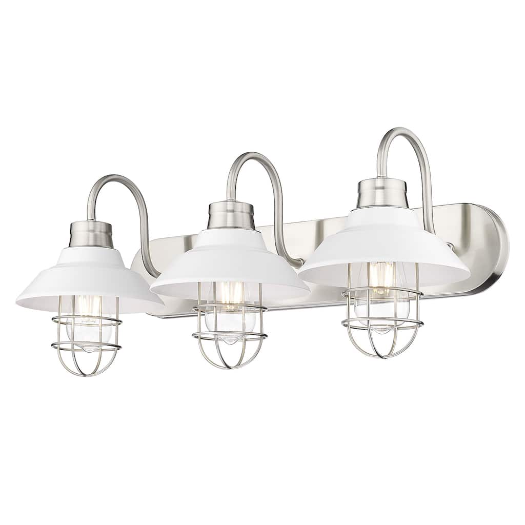 Lana 3 Light Bath Vanity - Pewter with Matte White
