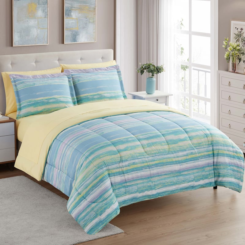 7-Piece Printed Bed in a Bag Comforter and Sheet Sets