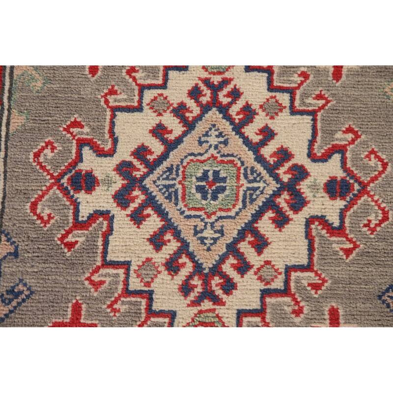 Hand Knotted Oriental 100% Wool Carpet Traditional Geometric Brown Kazak Runner Rug - 15' 11'' X 2' 8''