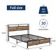 preview thumbnail 10 of 10, Full Size Metal Industrial Bed Frame with LED Lights and 2 USB Ports, Bed Frame Full Size with Storage