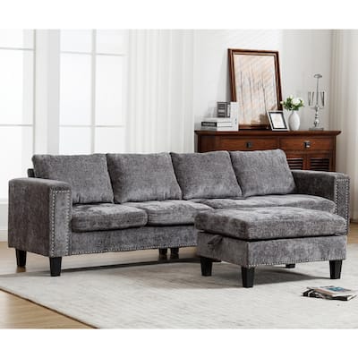 5-Seat Modular Sofa with Storage Ottoman and Reversible Chaise
