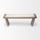 preview thumbnail 3 of 11, Mercana Elaine I Cream Fabric Seat w/ Brown Wood Entryway Bench - 58"W x 15"D x 20"H