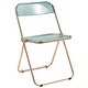 preview thumbnail 12 of 61, LeisureMod Lawrence Acrylic Folding Chair W/ Gold Metal Frame - 30" Jade Green