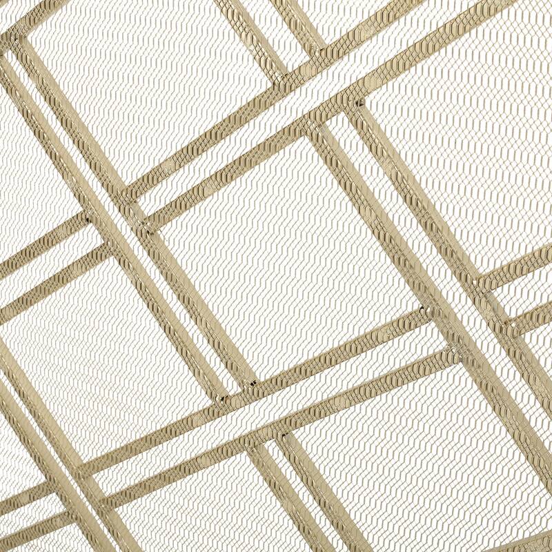 Roomfitters Modern Geometric Fireplace Screen, Single-Panel Design with Stylish Circle Patterns and Durable Mesh