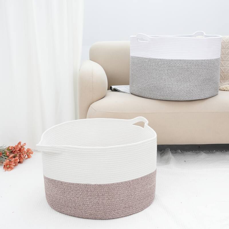 Woven Storage Bin, Shelf Closet Storage Basket with Handles for Home - 20*20*13.4in