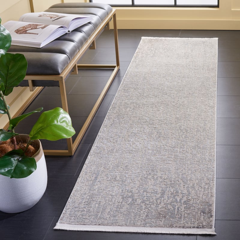 SAFAVIEH Platinum Altie Glam Abstract Rug - 2'2" x 8' Runner - Grey/Beige
