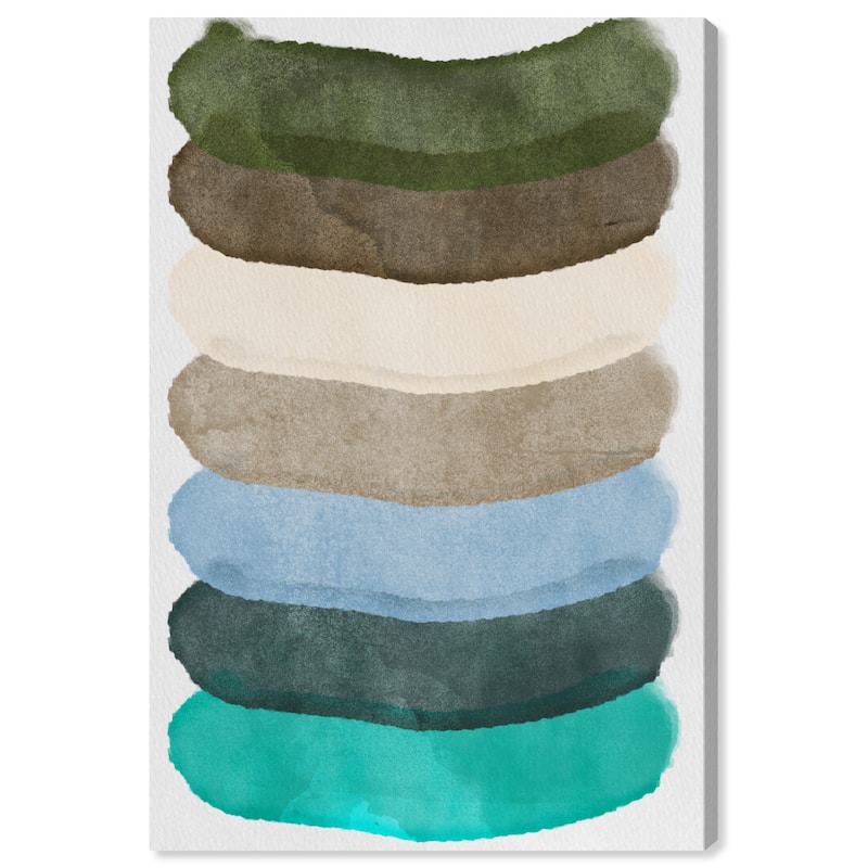 Wynwood Studio Canvas Abstract Shades of the Beach Green and Army Green Wall Art Canvas Print