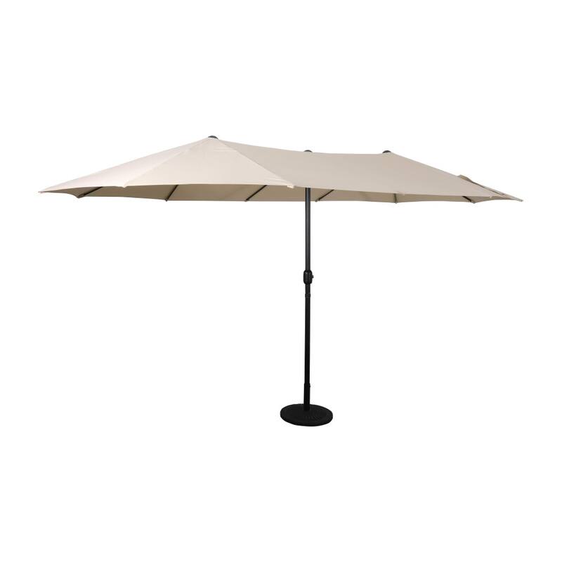 Commercial 15 FT Triple Head Patio Umbrella with Crank and Easy Lift Function