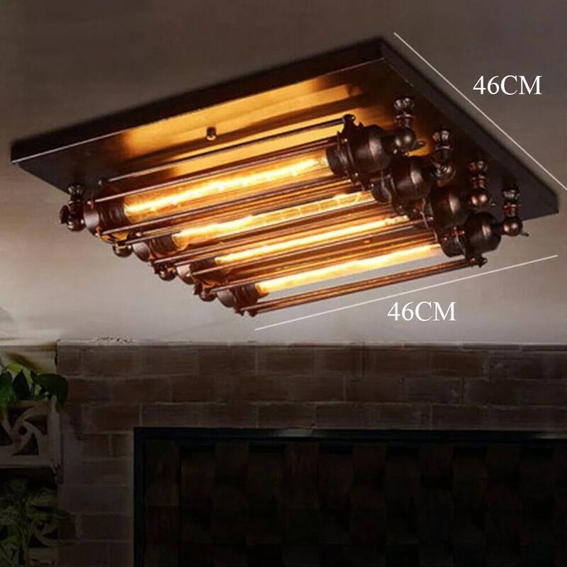 Steampunk Ceiling Lamp Cage Chandelier Light Pendant Loft Fixtures - 18" x 5"