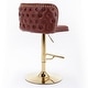 preview thumbnail 7 of 47, Modern PU Upholstered Bar Stools Set of 2, Adjustable Seat Height Swivel Bar Chair, Tufted Backrest Rivet Decorative Bar Stool