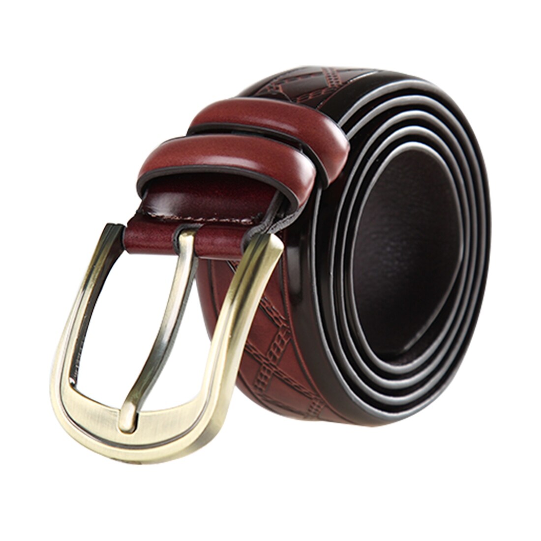 Dark Brown Leather Belt Strap 1 1/2 Inch Wide Snap On Press Stud Men