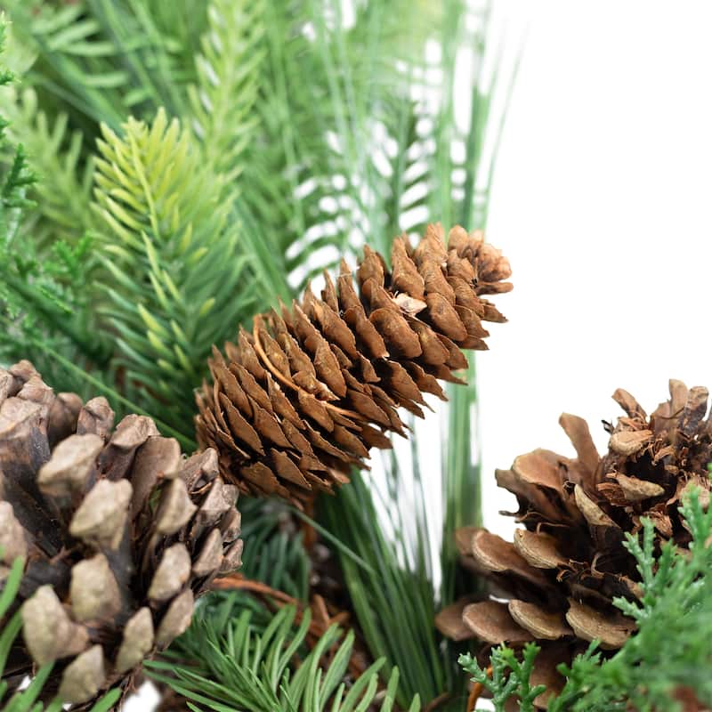Pinecones and Mixed Foliage Artificial Christmas Wreath - 32" - Unlit