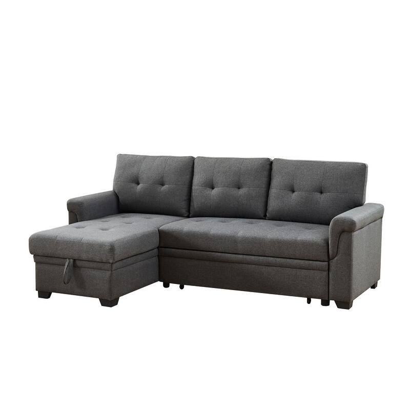Copper Grove Perreux Linen Reversible Sleeper Sectional Sofa