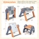 preview thumbnail 5 of 7, 6-In-1 Folding Kids Art Easel with Reversible Building Block Tabletop - 28” x 25.5” x 27”