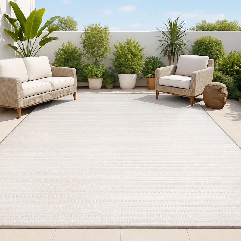 JONATHAN Y Maribo Minimalist Scandi Striped Navy/ivory Area Rug