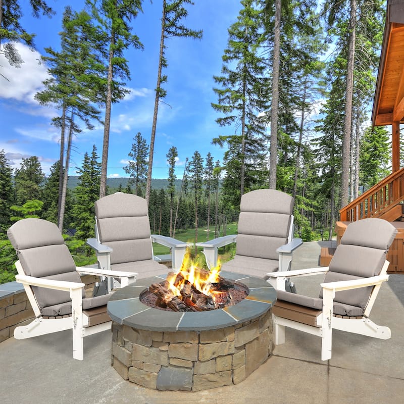 Aoodor Patio Chair Cushion Set of 2 - High-Back Adirondack Patio Cushions with Ties