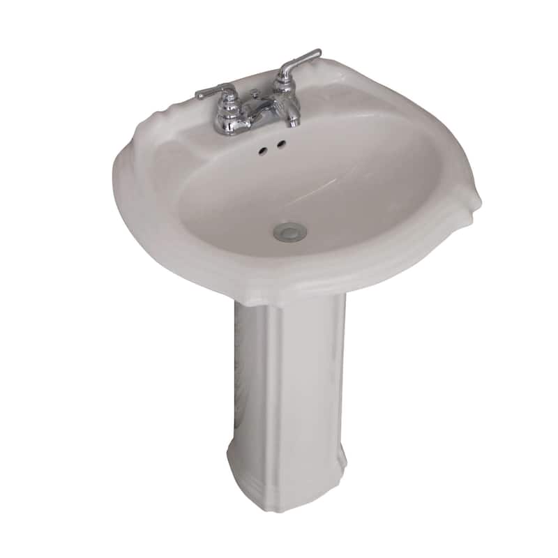 Fine Fixtures Ceramic 22-inch White Pedestal Sink - 22"