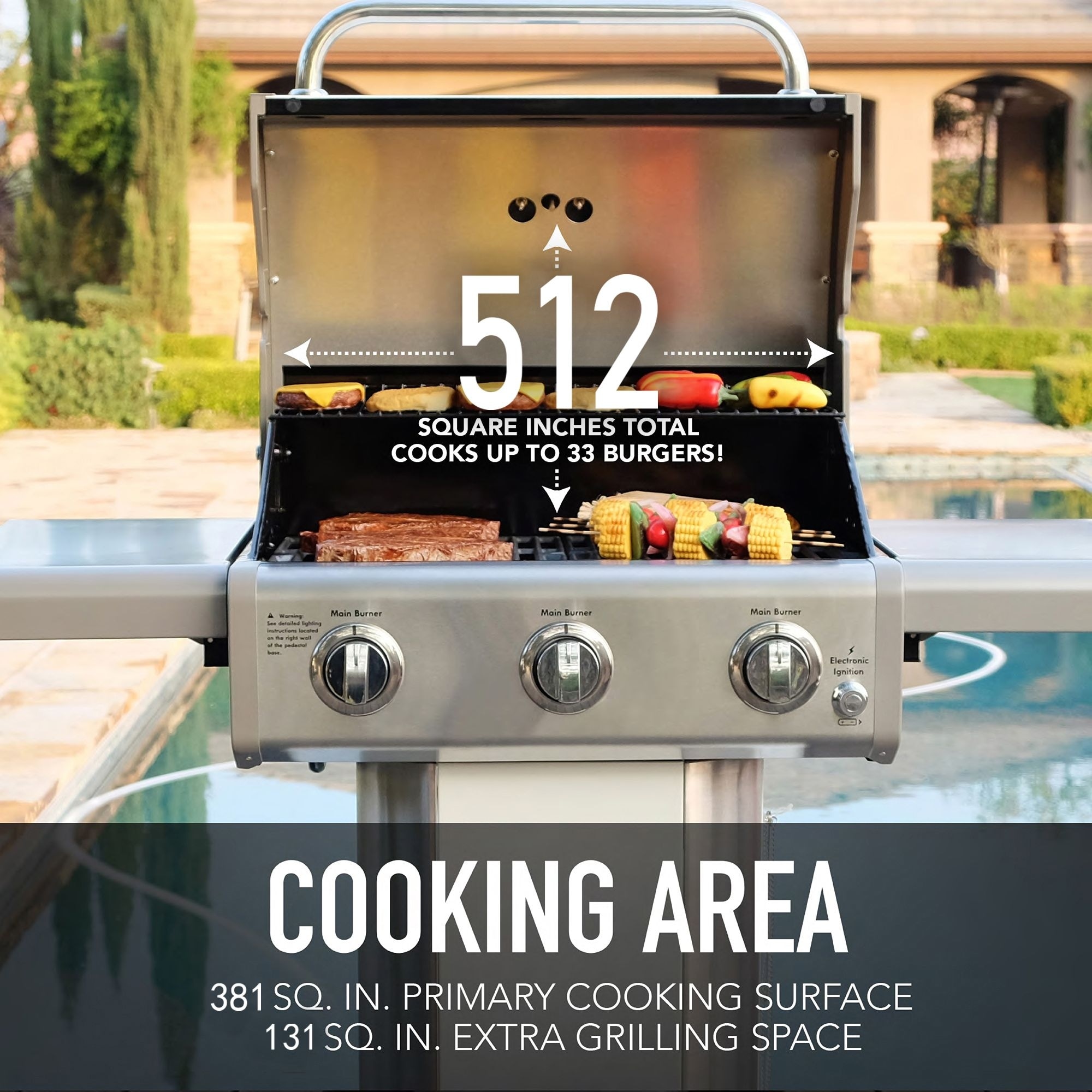 Kenmore 3 burner gas grill deals