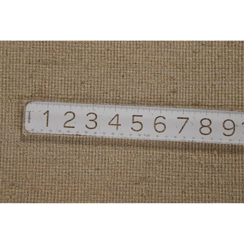 Modern Gabbeh Area Rug Handmade Oriental Beige Wool Carpet - 6'6" x 9'9"