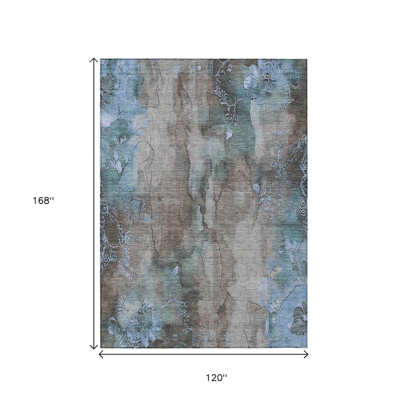 HomeRoots Floral Transitional Rectangle Outdoor Rug