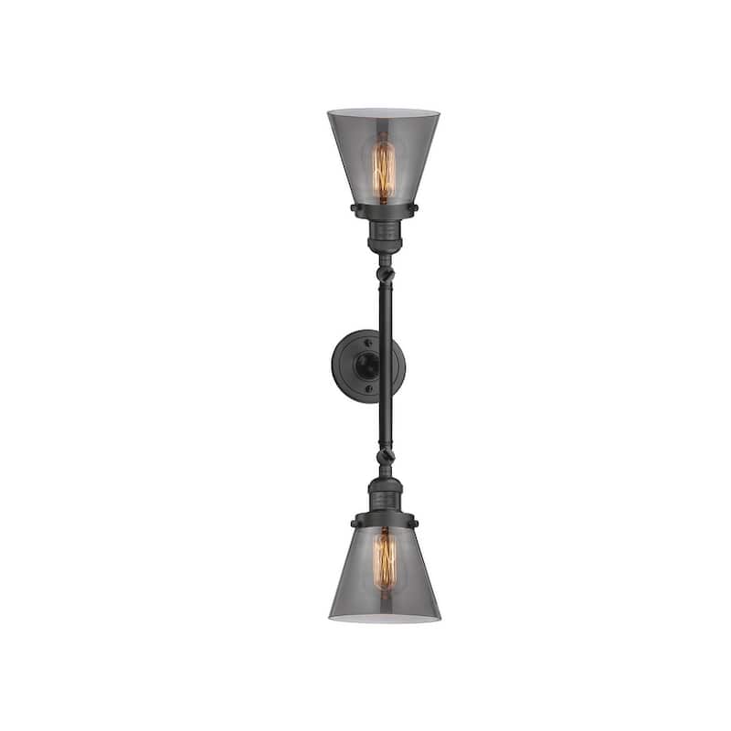 Innovations Lighting Small Cone 2 Light 23" Wide Bathroom Vanity Light - Oil Rubbed Bronze / Smoked