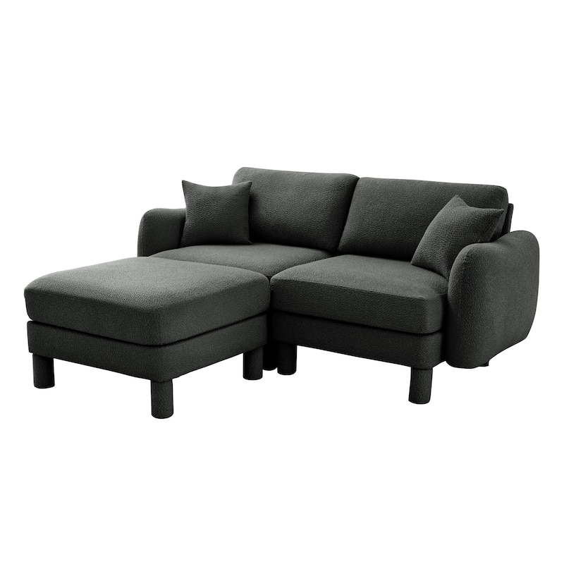 Loveseat Sofa, 78" 2-Seater Upholstered Couch Modern Sectional Couches with Shell-shaped Armrests for Living Room