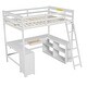 preview thumbnail 8 of 32, Full Size Loft Bed with U-shaped Desk,Drawers and Storage Shelves