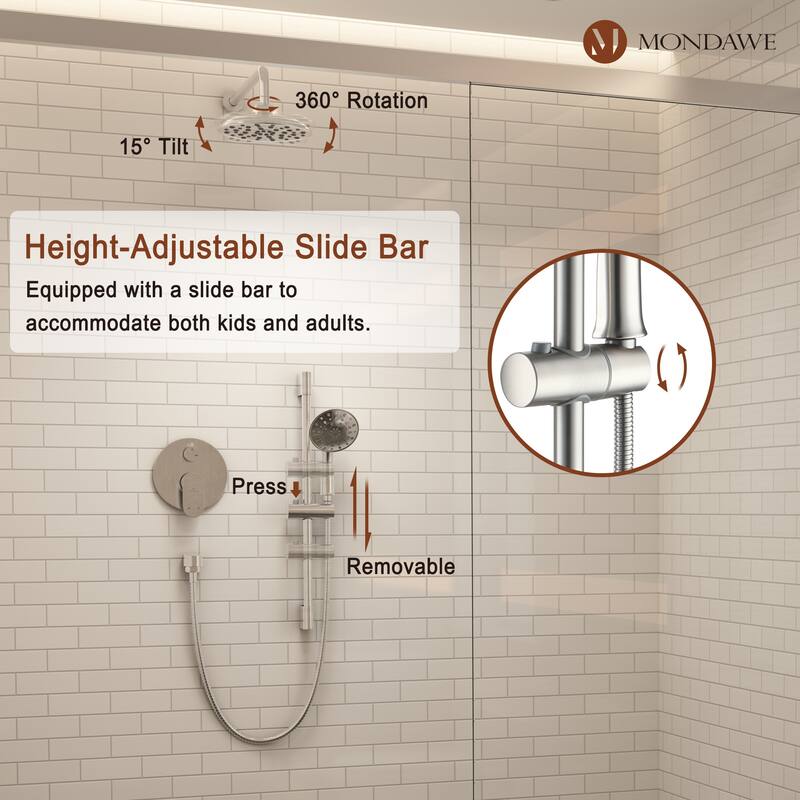 Retro Series 8 in. Rain Wall Mount Dual Shower Heads with 1.8 GPM