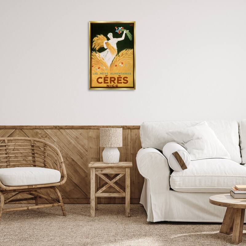 Stupell Antique Ceres Goddess Framed Floater Canvas Wall Art Design By Marcus Jules
