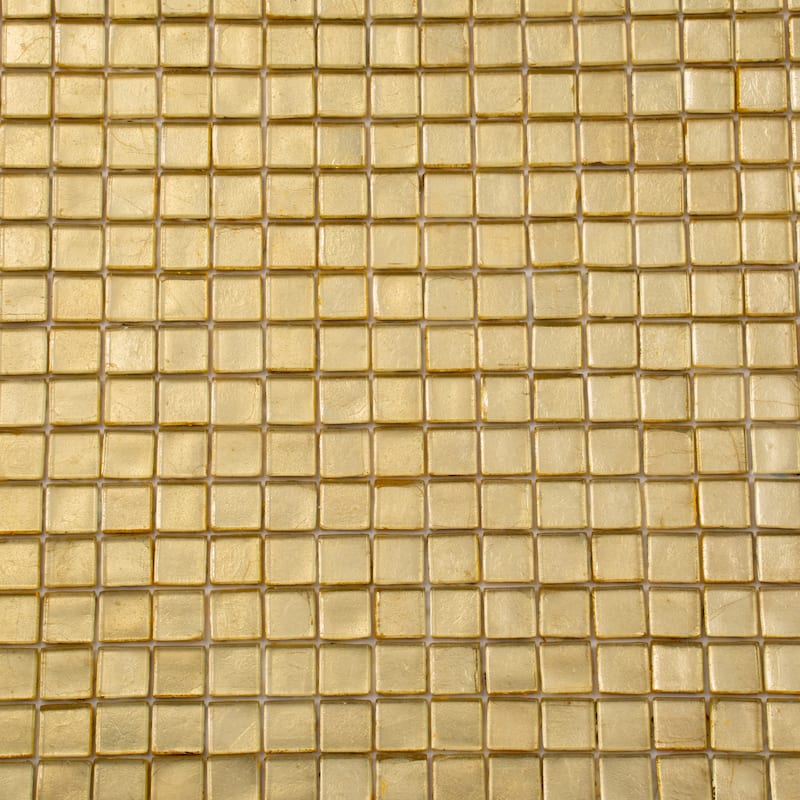 Apollo tile 12" x 12" Skosh Glossy Satin Sheen Gold Glass Tile (18.69 sq ft/case) - 20 Pack
