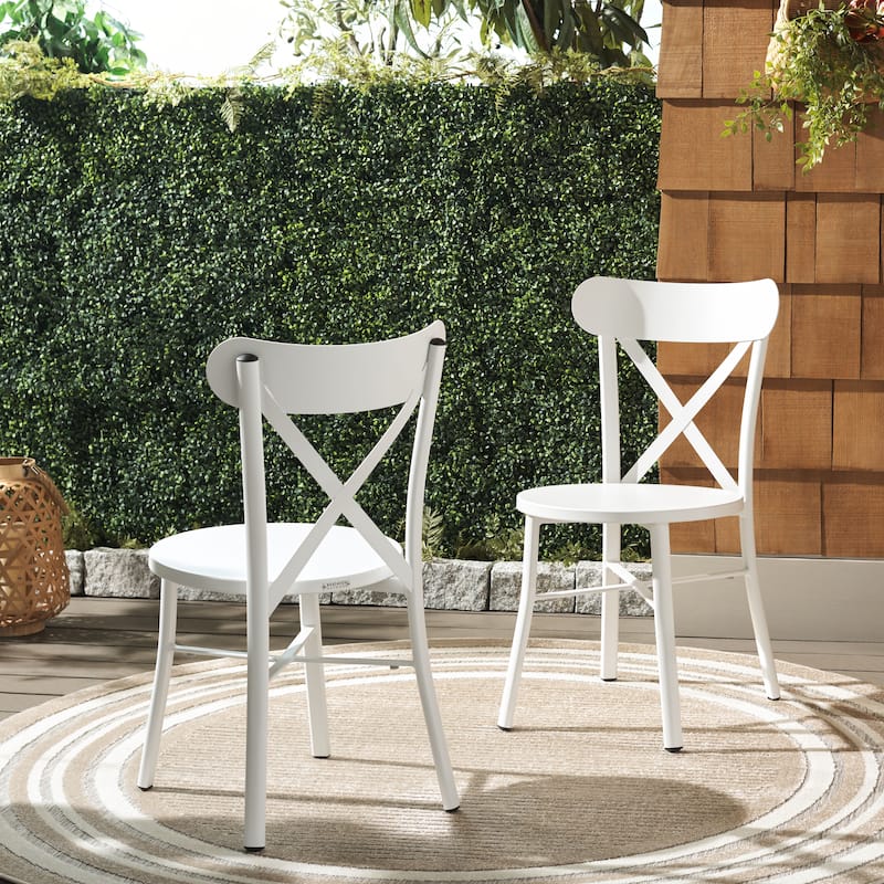 SAFAVIEH Outdoor Living Core 18-inch Cross Back [SET of 2] - 17"W x 20"D x 33"H