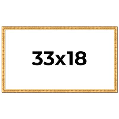 33x18 Frame Gold Real Wood Picture Frame Width 1 inches | Interior