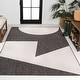 preview thumbnail 11 of 16, JONATHAN Y Lucian Modern Geometric Abstract Two-Tone Area Rug Black/Cream - 2' 11" x 4' 11" - Rectangle