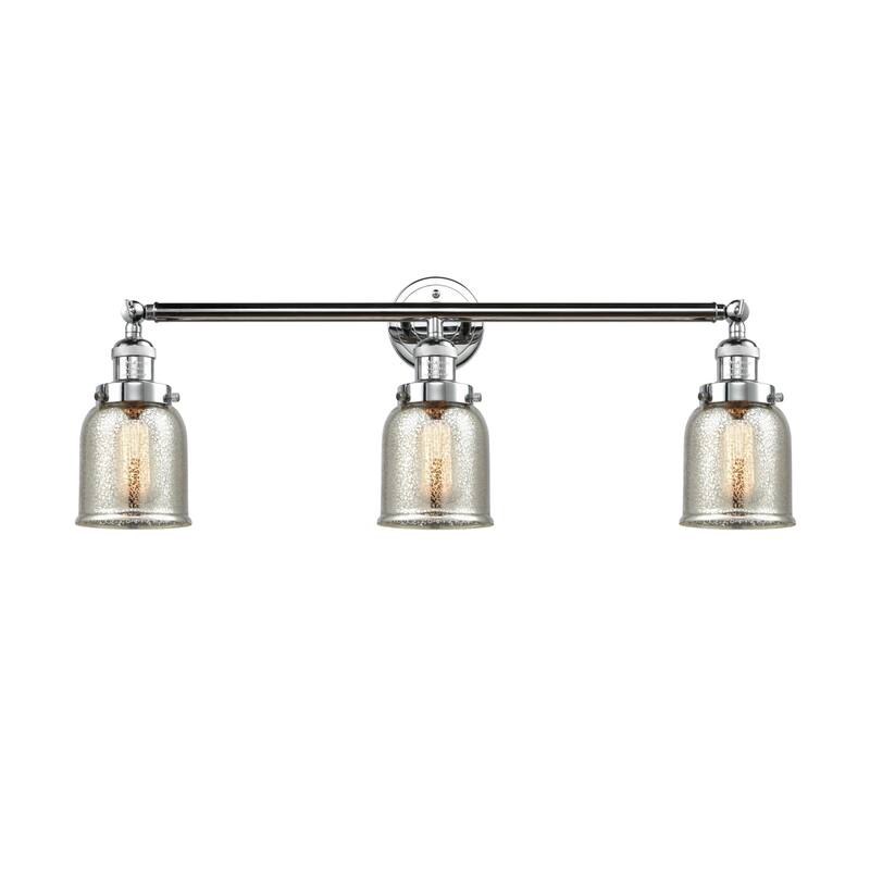 Innovations Lighting Small Bell 3 Light 30" Wide Bathroom Vanity Light - Polished Chrome / Silver Plated Mercury