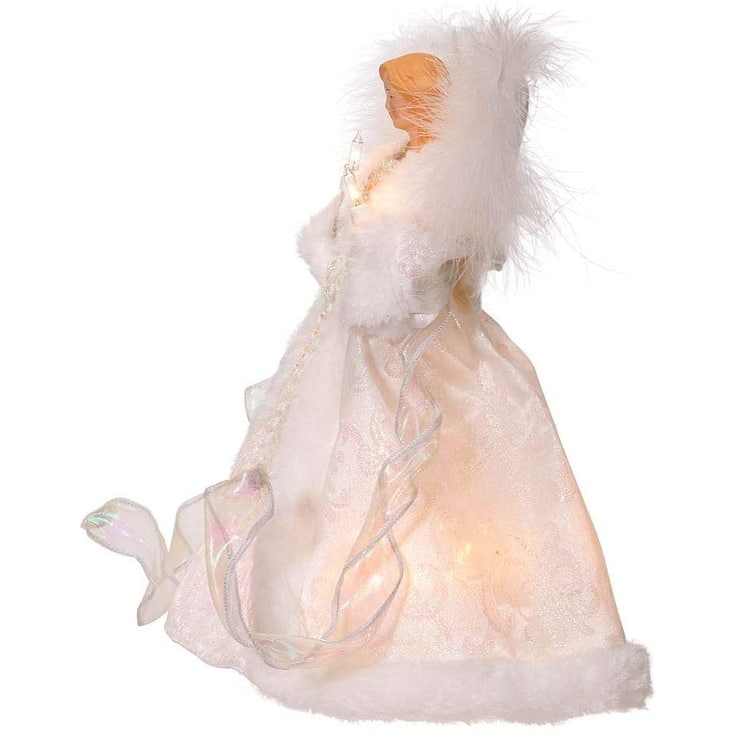 Kurt Adler 10-Inch UL 10-Light White Angel Treetop - 10"