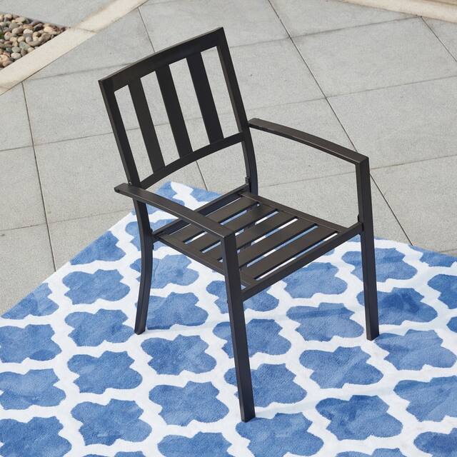 Patio Festival Outdoor Metal Stackable Dining Chair (4-Pack)