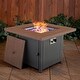 preview thumbnail 3 of 8, PHI VILLA 5-Piece Gas Fire Pit Table Patio Dining Set 28" Gas Fire Pit Table & Rattan High-back Dining Chairs