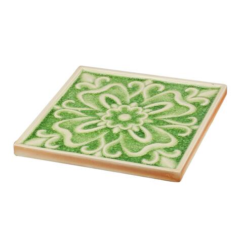 A&B Home Kelly Green and White Shamrock Decorate Plate