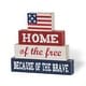 preview thumbnail 16 of 14, Glitzhome Patriotic/July 4th Free Standing Block Table Decor