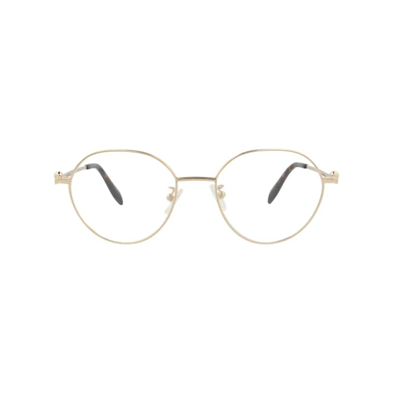 Alexander McQueen Round-Frame Metal Optical Frames - Gold Gold Transparent - Gold