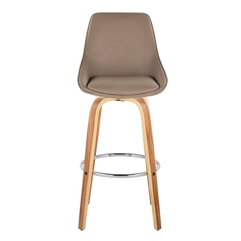 Carson Carrington Alba 30" Fixed-Height Bar Stool with Bent Wood Legs & Round Footrest (Set of 2)